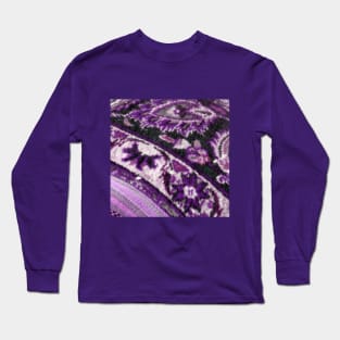 purple flower pattern, floral designs, minimal art, abstract art, floral pattern, antique rug photo , For custom orders please DM me. Long Sleeve T-Shirt